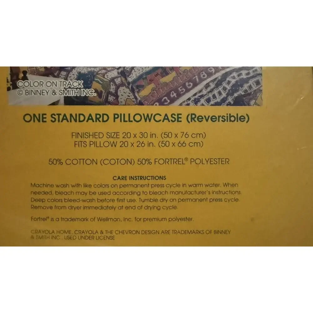 Crayola Pillowcase‎ (1) Reversible Standard Size 20 X 30 Colorful Graphics NEW